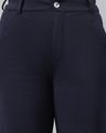 Shop Women's Navy Blue Straight Fit Trousers