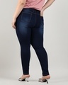 Shop Women's Navy Blue Washed Slim Fit Plus Size Jeans-Design