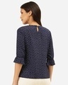 Shop Women's Navy Blue & White Polka Dot Print Regular Top-Design