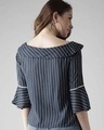 Shop Women's Navy Blue & White Striped Top-Design