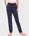 Shop Women's Navy Printed Lounge Jogger-Front
