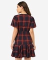 Shop Women's Navy & Rust Red Checked A Line Dress-Design
