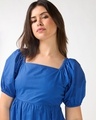 Shop Women's Nebula Blue Flared Dress