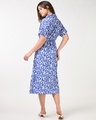 Shop Women's Nebulas Blue & White All Over Printed Relaxed Fit Shirt Dress-Design
