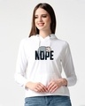 Shop Women's Nope Lazy Full Sleeve Hoodie T-shirt-Front