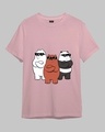 Shop Women's Nursery Pink Bare Bears Graphic Printed T-shirt-Full