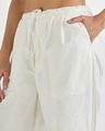 Shop Women's Off White Baggy Oversized Parachute Pants
