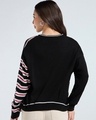 Shop Women's Black & White Striped Oversized Sweater-Full