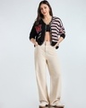 Shop Women's Black & White Striped Oversized Sweater