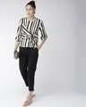 Shop Women's Off White & Black Striped Top-Full