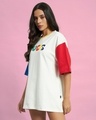 Shop Women's Off White Color Block Oversized T-shirt-Full