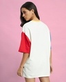 Shop Women's Off White Color Block Oversized T-shirt