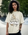 Shop Women's Off White Crabulous Graphic Printed Oversized T-shirt-Front