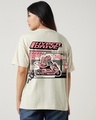 Shop Women's Off White Hyper Drive Graphic Printed Oversized T-shirt-Full