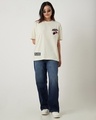 Shop Women's Off White Hyper Drive Graphic Printed Oversized T-shirt