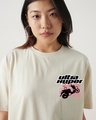 Shop Women's Off White Hyper Drive Graphic Printed Oversized T-shirt