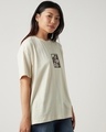 Shop Women's Off White Kazekage Graphic Printed Oversized T-shirt-Full