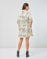 Shop Women's Off White Mickey All Over Printed Oversized Shirt Dress-Design