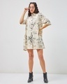 Shop Women's Off White Mickey All Over Printed Oversized Shirt Dress-Full