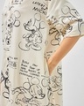Shop Women's Off White Mickey All Over Printed Oversized Shirt Dress