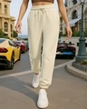 Shop Women's Off White Oversized Joggers-Front