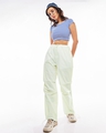 Shop Women's Off White Oversized Parachute Pants-Full