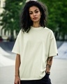 Shop Women's Off White Oversized T-shirt-Front