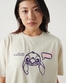 Shop Women's Off White Stay Weird Graphic Printed Oversized T-shirt