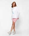Shop Women's White Ocean Child Graphic Printed Oversized T-shirt-Full