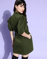 Shop Women's Olive Cotton Blazer Dress-Design