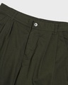 Shop Women's Olive Cotton Flared Trousers