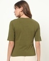 Shop Women's Olive Elbow Sleeve Scoop Neck T-shirt-Design