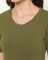 Shop Women's Olive Elbow Sleeve Scoop Neck T-shirt
