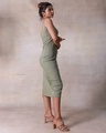 Shop Women's Olive Green Slit Dress-Design