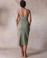 Shop Women's Olive Green Slit Dress-Full