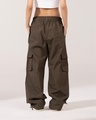 Shop Women's Olive Green Oversized Parachute Pants-Design