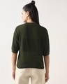 Shop Women's Olive Green Textured Slim Fit Short Top-Design