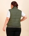 Shop Women's Olive Plus Size Sleeveless Puffer Jacket-Design
