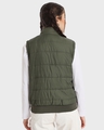 Shop Women's Olive Sleeveless Puffer Jacket-Design