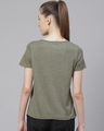 Shop Women's Olive Typography Slim Fit T-shirt-Design