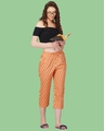 Shop Women's Orange All Over Printed Cotton Capris