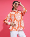 Shop Women's Orange All Over Printed Shirt-Front