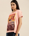 Shop Women's Orange Ambassador Printed Oversized T-shirt-Front