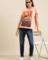 Shop Women's Orange Ambassador Printed Oversized T-shirt-Full