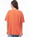 Shop Women's Orange Bat Girl Graphic Printed Oversized Acid Wash T-shirt-Full