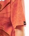 Shop Women's Orange Bat Girl Graphic Printed Oversized Acid Wash T-shirt
