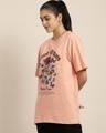 Shop Women's Orange Bloom with Grace Graphic Printed Oversized T-shirt-Design