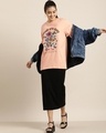 Shop Women's Orange Bloom with Grace Graphic Printed Oversized T-shirt