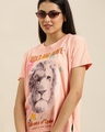 Shop Women's Orange Bold and Brave Typography Oversized T-shirt-Design