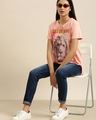 Shop Women's Orange Bold and Brave Typography Oversized T-shirt-Full